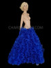 Blue Organza Shimmery Floor Length Circular Ruffle Skirt