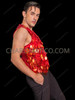 Fiery Red Diamond Sequin Cabaret Men's Vest