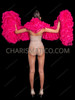 Fuchsia Showgirl Ruffled Organza Boa with Pom-Pom Trim