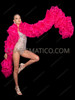 Fuchsia Showgirl Ruffled Organza Boa with Pom-Pom Trim