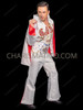 Legendary White Eagle Rhinestone Elvis-inspired Jumpsuit with Cape