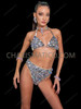 Dazzling Iridescent Sequin Showgirl Bikini Set