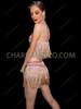 Pastel Rainbow Sequin Bra and Fringe Skirt Samba Set 