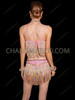 Pastel Rainbow Sequin Bra and Fringe Skirt Samba Set 