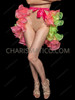 Neon Green Pink Open-Front Burlesque Bustle Skirt