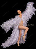 Celestial Stardust Ruffle Organza Drag Show Coat with Sequin Trim