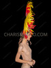 Red and Yellow Phoenix Flame Feather Wing Headdress