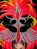 Red and Yellow Phoenix Flame Feather Wing Headdress