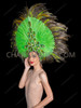Lime Green Fan-Shaped Samba Headdress