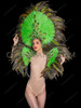 Lime Green Fan-Shaped Samba Headdress and Backpack Set 