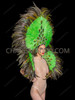 Lime Green Fan-Shaped Samba Headdress and Backpack Set 