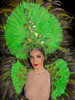 Lime Green Fan-Shaped Samba Headdress and Backpack Set 