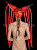 Electric Red LED Horn Headdress with Flowing Light Strands
