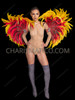 Phoenix Red Yellow Flame Feather Arm Wings Cuffs