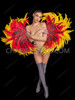 Phoenix Red Yellow Flame Feather Arm Wings Cuffs