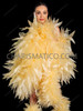 Champagne Fluff Extravaganza Organza Boa with Dangling Pom Poms