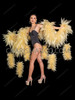 Champagne Fluff Extravaganza Organza Boa with Dangling Pom Poms