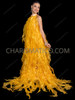 Drag Queen Flowing Gown with Cascading Organza Tassels