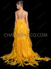 Drag Queen Flowing Gown with Cascading Organza Tassels