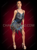 Black Iridescent Sequin and Fringe Flapper-Style Dance Dress