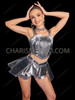 Futuristic Silver Vinyl Warrior Top and Skirt Set 