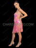 Pink Iridescent Sequin Shimmer Fringe Latin Dance Dress