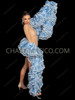 Powder Blue Organza Ruffle Boa with White Pom-Pom Trim