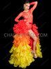 Sunset Flame Layered Ruffle Organza Skirt 