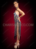 Iridescent Sequin Bodysuit with Dramatic Long Fringe Skirt