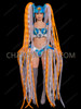 Cyber Glow Galaxy Warrior LED Skirt Costume Headdress Set