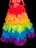 Gay Pride Drag Dramatic Ruffle Floor Length Rainbow Skirt