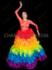 Gay Pride Drag Dramatic Ruffle Floor Length Rainbow Skirt