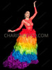 Gay Pride Drag Dramatic Ruffle Floor Length Rainbow Skirt