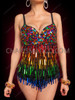 Rainbow Rectangular Sequin Drag Queen Pride Shapewear Bodysuit