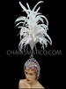 White Swan Feather Showgirl Headdress