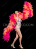 Sunset Flame Multi-Tone Feather-Effect Organza Ruffle Boa