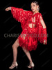  Red Heavily Fringed Butterfly Drag Queen Diva Top