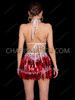 Stage-Ready Red Teardrop Sequin Fringe Cabaret Dress