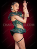 Emerald Galaxy Drag Bodysuit Corset with Exaggerated Silhouette