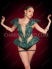 Emerald Galaxy Drag Bodysuit Corset with Exaggerated Silhouette