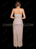 Pastel Iridescent Sequin Swirl Pattern Pageant Gown