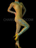 Sheer Nude Body Stocking With Iridescent Sequins And Crystals
