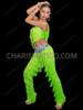 Asymmetric Neon Green Fringe Latin Dance Jumpsuit