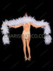 White Organza Burlesque Boa with Disco Sequin Ball Ends
