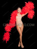 Red Fantasy Organza Drag Boa with Sparkling Sequin Disco Ball Ends