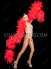 Red Fantasy Organza Drag Boa with Sparkling Sequin Disco Ball Ends