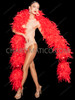 Red Fantasy Organza Drag Boa with Sparkling Sequin Disco Ball Ends