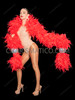 Red Shredded Organza Drag Queen Boa with Silver Disco Ball Ends