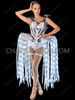 Silver Futuristic Armor Corset with LED Tentacle Skirt