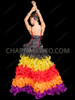 Black Satin Lace Corset with Rainbow Ruffled Organza Skirt Set
